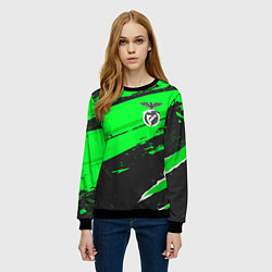 Свитшот женский Benfica sport green, цвет: 3D-черный — фото 2