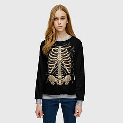Свитшот женский Скелет на груди, цвет: 3D-меланж — фото 2