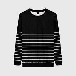 Женский свитшот Чёрный в белую тонкую полоску