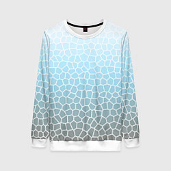 Женский свитшот Светлый серо-голубой паттерн мозаика