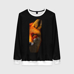 Свитшот женский Морда рыжей лисы, цвет: 3D-белый
