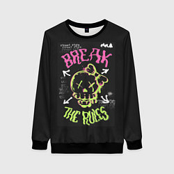 Свитшот женский Break the rules, цвет: 3D-черный