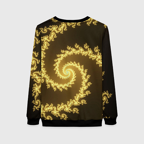 Женский свитшот Желтая спираль фракталов / 3D-Черный – фото 2