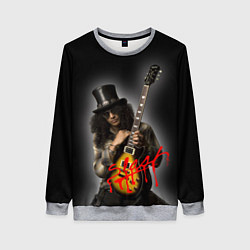 Свитшот женский Slash музыкант группы Guns N Roses, цвет: 3D-меланж