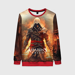 Свитшот женский Assassins creed старый город, цвет: 3D-красный