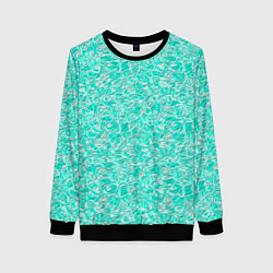 Женский свитшот Абстрактный бирюзово-белый фон