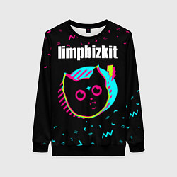 Свитшот женский Limp Bizkit - rock star cat, цвет: 3D-черный