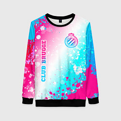 Женский свитшот Club Brugge neon gradient style вертикально