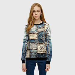 Свитшот женский State California - пэчворк, цвет: 3D-черный — фото 2