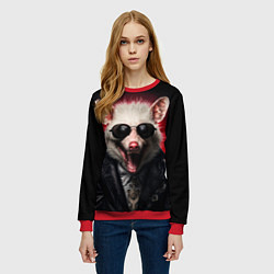 Свитшот женский Крутой опоссум, цвет: 3D-красный — фото 2