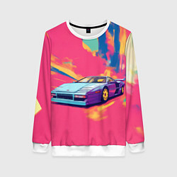 Свитшот женский Sports cars, цвет: 3D-белый
