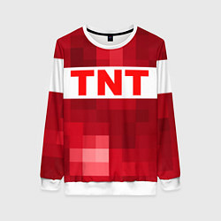 Свитшот женский Minecraft tnt texture, цвет: 3D-белый