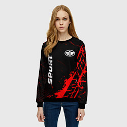 Свитшот женский FAW red sport tires, цвет: 3D-черный — фото 2