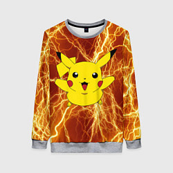 Женский свитшот Pikachu yellow lightning