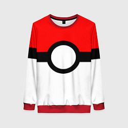 Свитшот женский Pokeball texture, цвет: 3D-красный