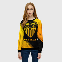 Свитшот женский Sevilla - gold gradient, цвет: 3D-черный — фото 2