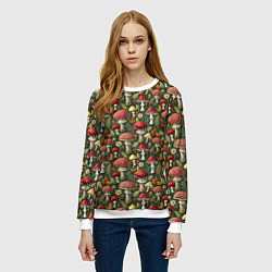 Свитшот женский Гриб красный мухомор, цвет: 3D-белый — фото 2