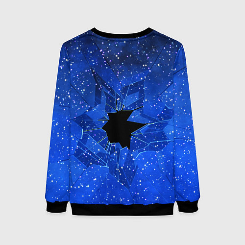 Женский свитшот Расколотое стекло - звездное небо / 3D-Черный – фото 2