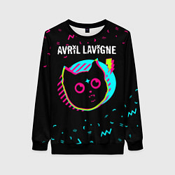 Свитшот женский Avril Lavigne - rock star cat, цвет: 3D-черный