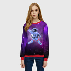 Свитшот женский Космический рок eee космонавт, цвет: 3D-красный — фото 2