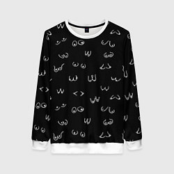 Свитшот женский Мультяшные груди, цвет: 3D-белый