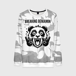 Женский свитшот Breaking Benjamin рок панда на светлом фоне
