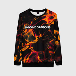 Женский свитшот Imagine Dragons red lava