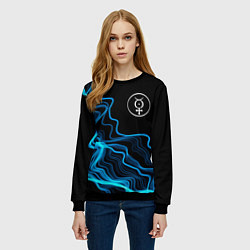 Свитшот женский Marilyn Manson sound wave, цвет: 3D-черный — фото 2