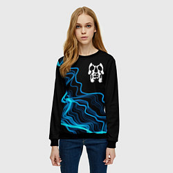 Свитшот женский Deftones sound wave, цвет: 3D-черный — фото 2