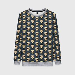Женский свитшот Пиксельные черепа узор