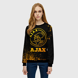 Свитшот женский Ajax - gold gradient, цвет: 3D-черный — фото 2