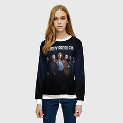 Свитшот женский Задача трёх тел - учёные, цвет: 3D-белый — фото 2