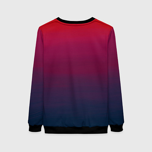 Женский свитшот Сумерки градиент от красного к синему / 3D-Черный – фото 2