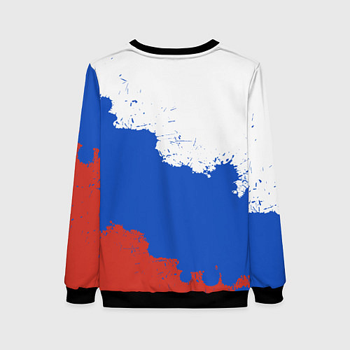 Женский свитшот Российский триколор и герб / 3D-Черный – фото 2