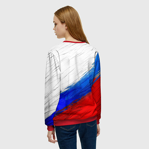 Женский свитшот Триколор красками / 3D-Красный – фото 4
