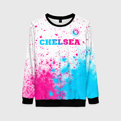 Женский свитшот Chelsea neon gradient style посередине