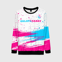 Свитшот женский Galatasaray neon gradient style посередине, цвет: 3D-черный