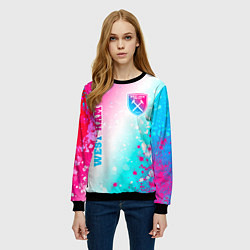 Свитшот женский West Ham neon gradient style вертикально, цвет: 3D-черный — фото 2