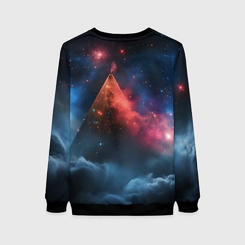 Женский свитшот Космическая абстракция пирамида / 3D-Черный – фото 2