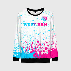 Женский свитшот West Ham neon gradient style посередине