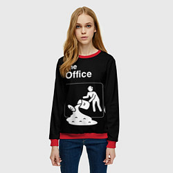 Свитшот женский Офис и суп, цвет: 3D-красный — фото 2