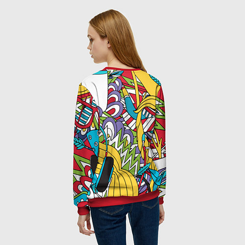 Женский свитшот Летние мотивы / 3D-Красный – фото 4