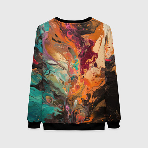 Женский свитшот Красочный хаос / 3D-Черный – фото 2
