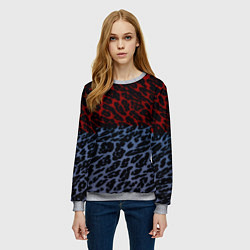 Свитшот женский Леопардовый стиль текстура, цвет: 3D-меланж — фото 2