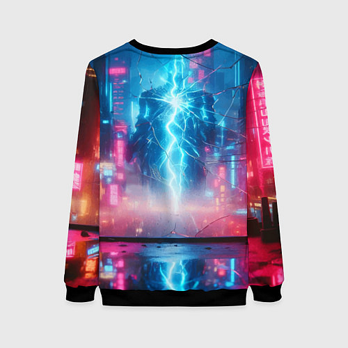 Женский свитшот Барби и дракон - киберпанк нейросеть / 3D-Черный – фото 2