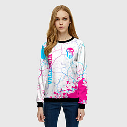 Свитшот женский Valencia neon gradient style вертикально, цвет: 3D-черный — фото 2