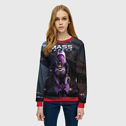 Свитшот женский Mass Effect ТалиЗора и космический корабль, цвет: 3D-красный — фото 2