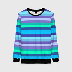 Женский свитшот Горизонтальные полосы холодных цветов