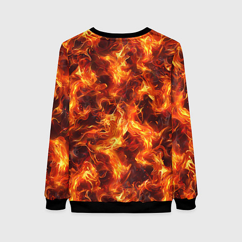 Женский свитшот Текстура элементаля огня / 3D-Черный – фото 2