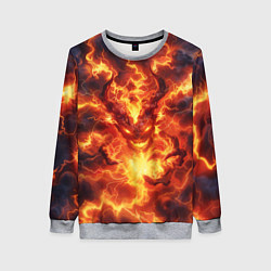 Свитшот женский Огненный демон, цвет: 3D-меланж